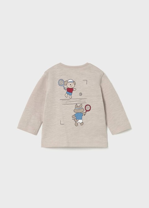 Maglietta manica lunga in puro cotone Tortora Mayoral