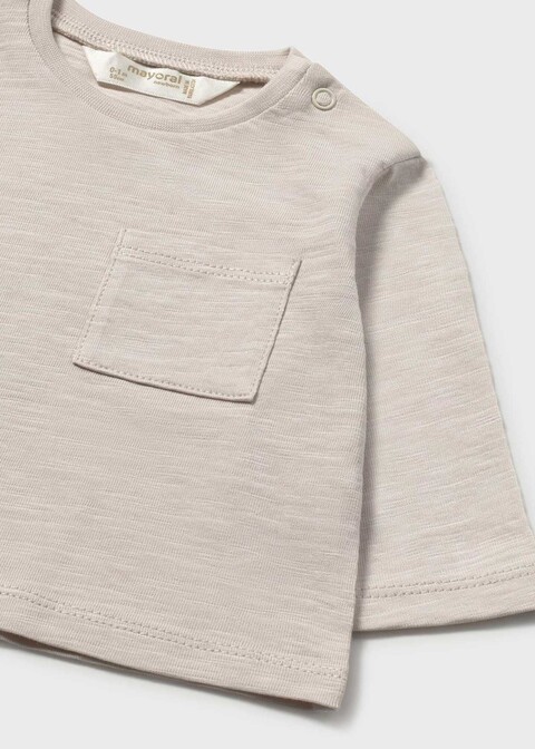 Maglietta manica lunga in puro cotone Tortora Mayoral