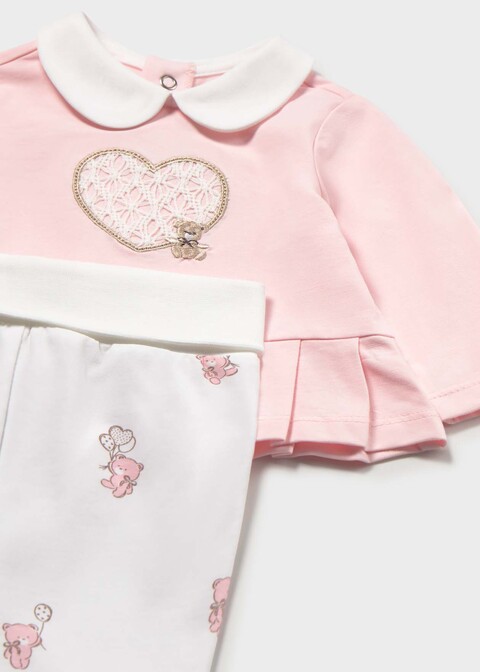 Completo 2 pezzi in jersey di cotone Rosa Mayoral