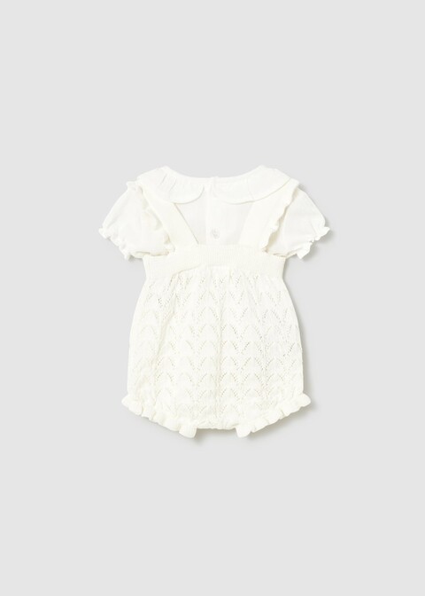 Salopette 2 pezzi in puro cotone Panna Mayoral