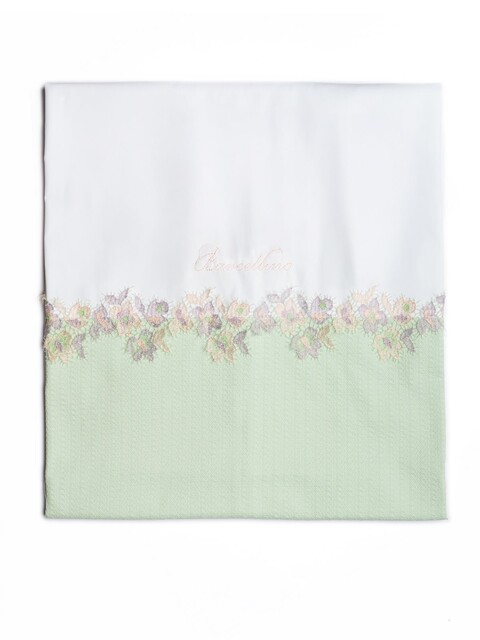Copertina per carrozzina sfoderabile in cotone Bianco / Verde Barcellino