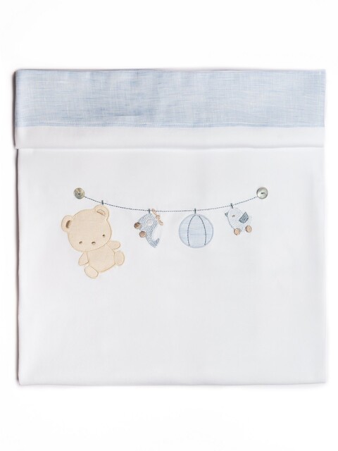 Copertina per carrozzina in jersey di cotone Bianco / Cielo Barcellino