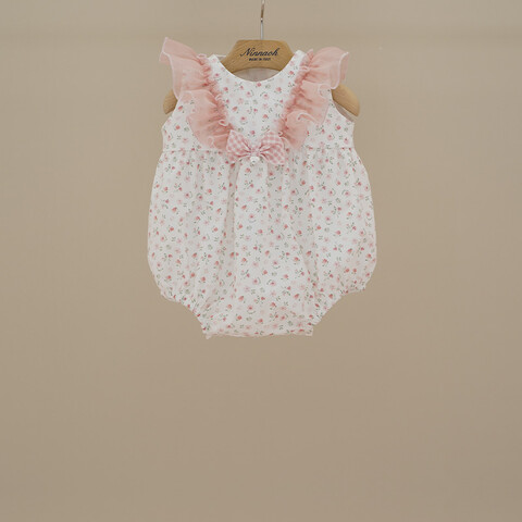 Pagliaccetto in cotone fantasia floreale taglia 1 mese Ninnaoh