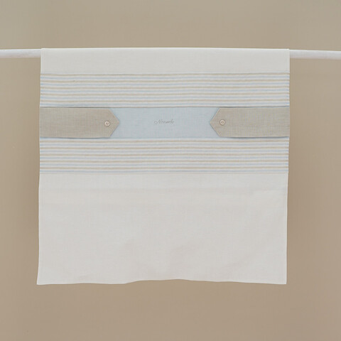 Copertina per carrozzina sfoderabile in cotone e lino con imbottitura Cielo / Beige Ninnaoh