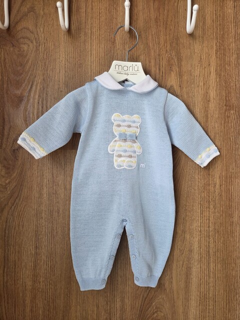 Tutina in filo di puro cotone Cielo Polvere / Multicolor taglia 0-3 mesi Marlù