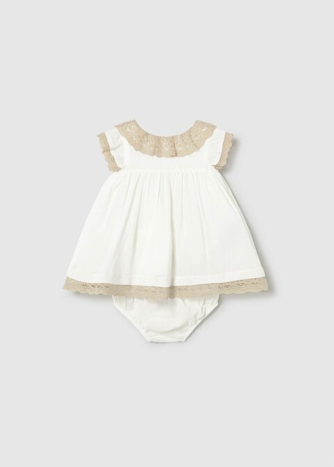 Abito elegante in puro cotone Panna Mayoral