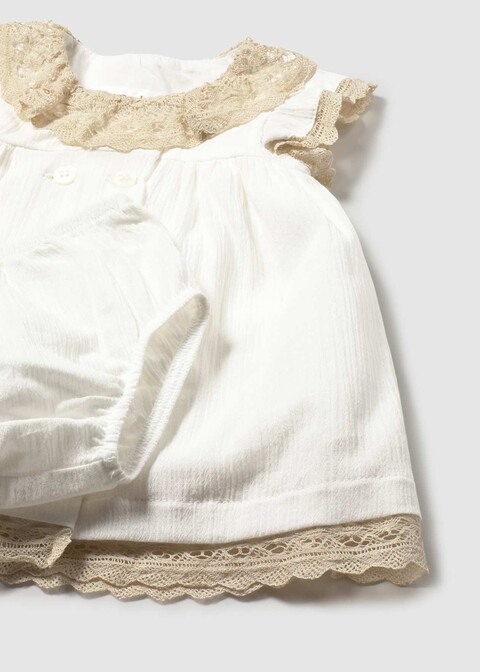 Abito elegante in puro cotone Panna Mayoral