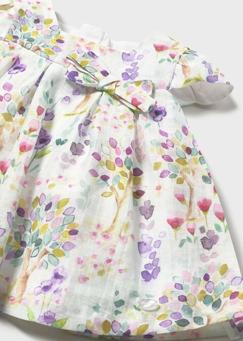 Abito elegante in lino stampato Verde Acqua Mayoral