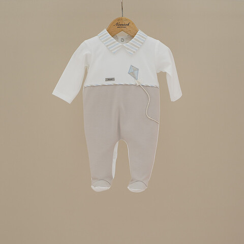 Tutina in jersey di cotone Panna / Beige taglia 1 mese Ninnaoh