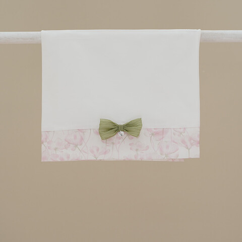 Set lenzuolino 3 pezzi per carrozzina Bianco / Rosa Ninnaoh