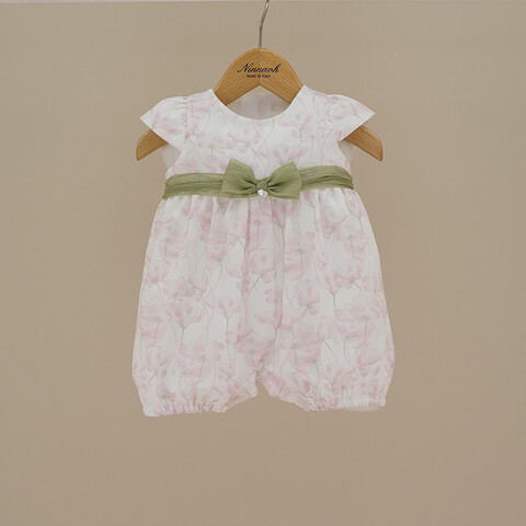 Pagliaccetto in puro cotone fantasia Rosa taglia 1 mese Ninnaoh
