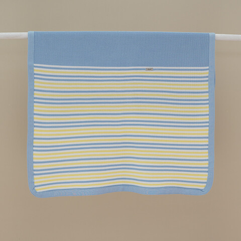 Copertina per carrozzina in filo di puro cotone Cielo / Giallo Ninnaoh