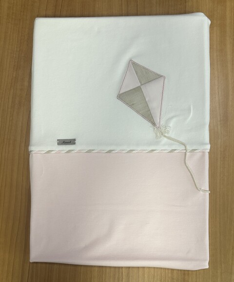 Copertina per carrozzina in jersey di cotone Panna / Rosa Ninnaoh