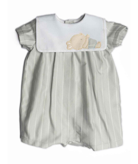 Pagliaccetto in cotone a righe Cielo / Bianco Barcellino