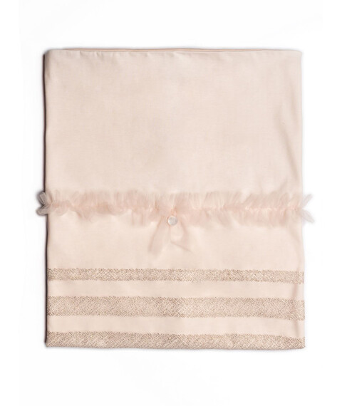 Copertina per carrozzina sfoderabile in puro cotone con tulle Rosa Barcellino