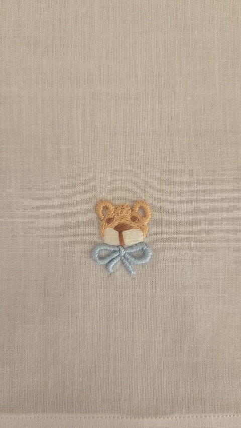 Set lenzuolino 3 pezzi per carrozzina con Orsetti Bianco / Cielo / Beige Gentile Baby Couture