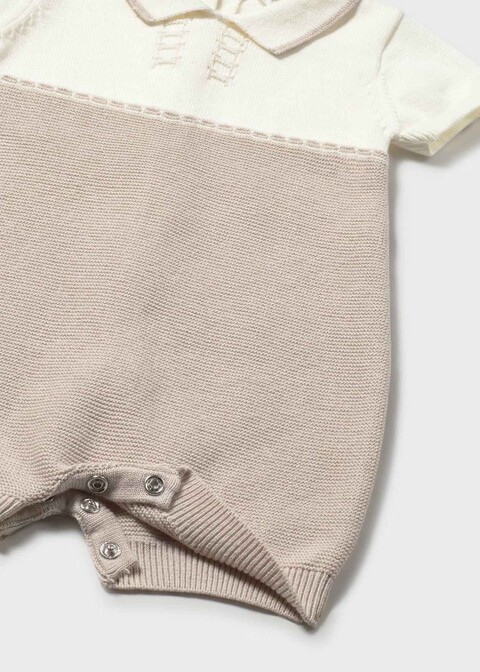 Pagliaccetto in filo di puro cotone Tortora / Panna Mayoral