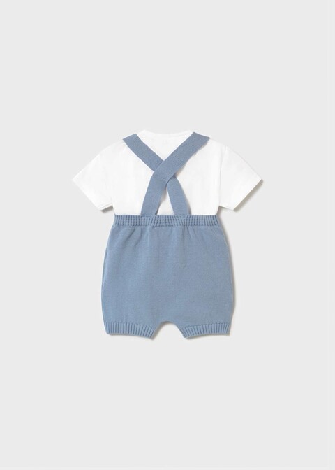 Salopette 2 pezzi in cotone Azzurro / Bianco Mayoral