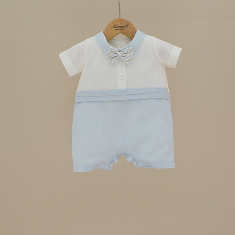 Pagliaccetto elegante in cotone e lino Bianco / Cielo Ninnaoh