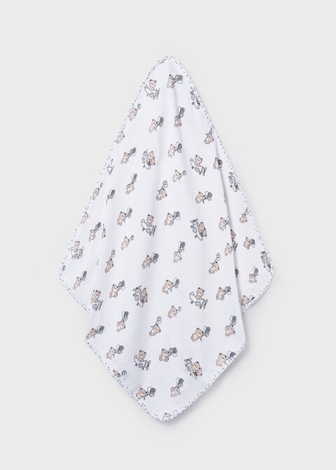 Accappatoio in spugna con cappuccio e orsetti Bianco / Beige Mayoral