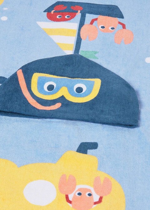 Poncho in spugna con cappuccio Azzurro Mayoral