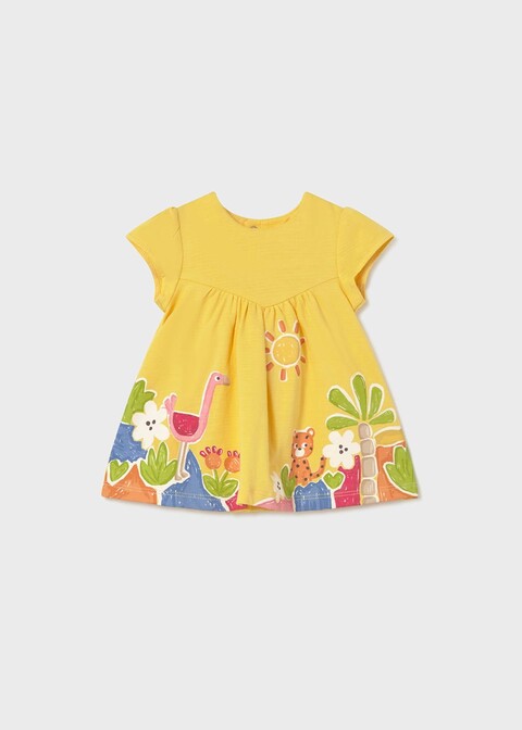 Vestito stampato in cotone Giallo Mayoral