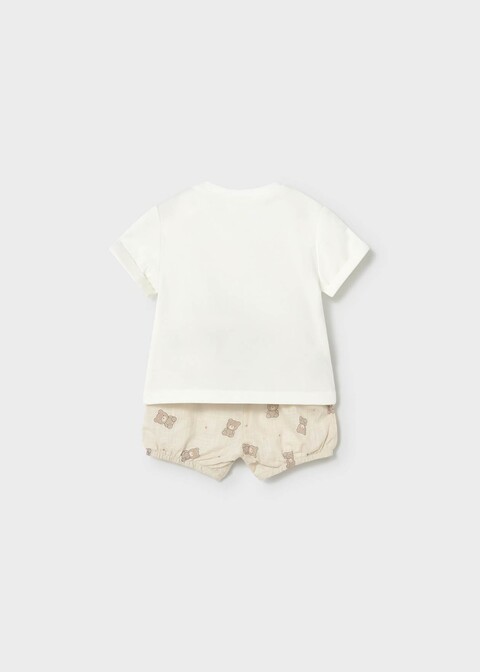 Completo 2 pezzi in cotone stampato Panna / Tortora Mayoral