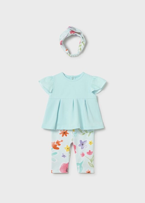 Completo 3 pezzi in cotone Celeste Mayoral