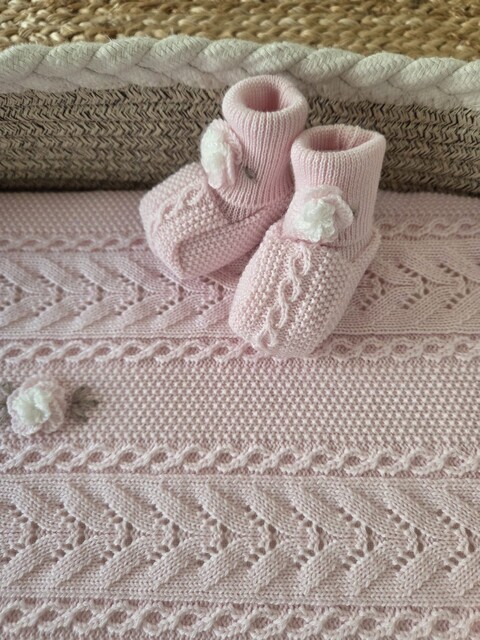 Babbucce in pura lana Rosa / Vaniglia taglia unica Marlù