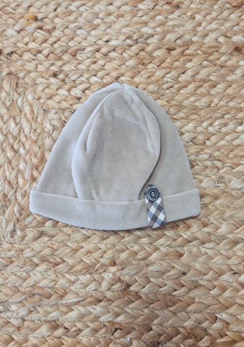 Cappellino in ciniglia Cammello taglia 3 mesi Barcellino
