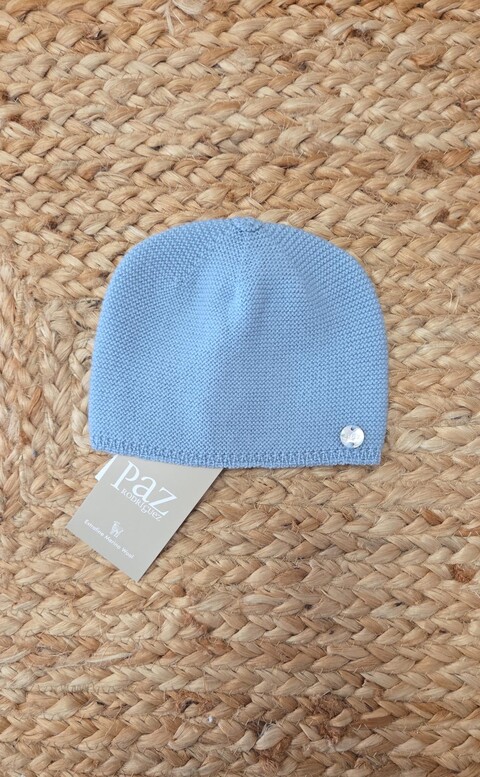 Cappellino in pura lana Azzurro taglia 1 mese Paz Rodriguez