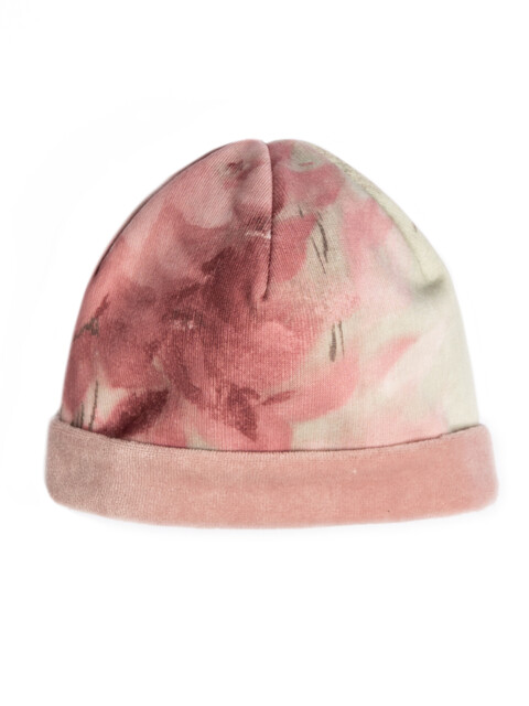 Cappellino in ciniglia Rosa Cipria / Verde Barcellino
