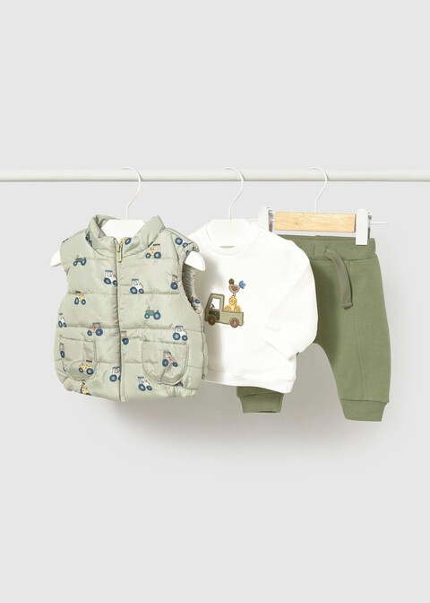 Completo 3 pezzi in caldo cotone Verde Mayoral