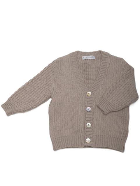 Cardigan in misto cachemire Tortora Barcellino