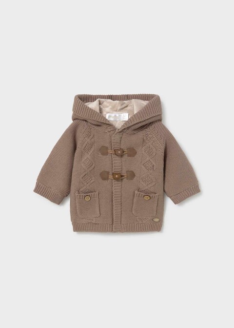 Cardigan neonato con pellicciotto interno Marrone Mayoral