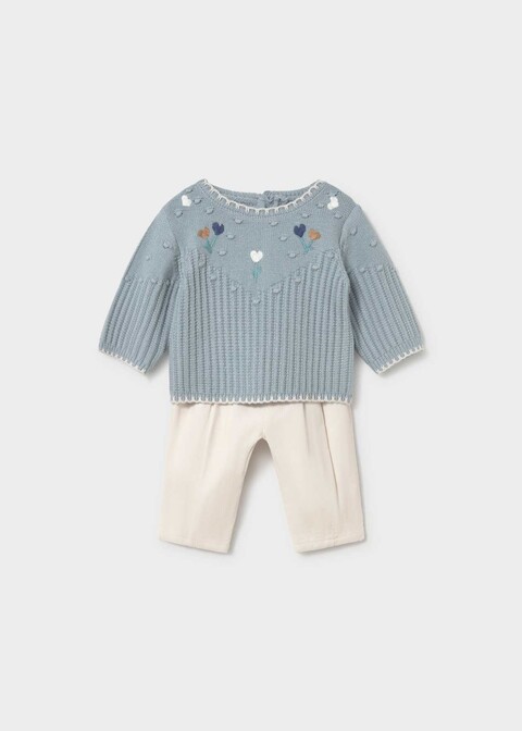 Completo 2 pezzi in caldo cotone Azzurro / Panna Mayoral