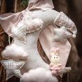 Fiocco luna con coniglio uncinetto Gentile Baby Couture Mel14