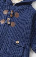 Cardigan neonato con pellicciotto interno Blu Mayoral