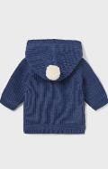 Cardigan neonato con pellicciotto interno Blu Mayoral