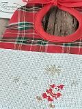 Bavetta Babbo Natale in Tartan e tela Aida Gentile Baby Couture