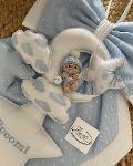 Fiocco nascita Luna con bebè uncinetto Gentile Baby Couture 26 M/F