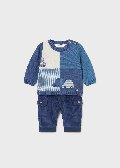 Completo 2 pezzi in caldo cotone Blu Mayoral