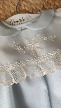 Tutina in wool di lana e organza di seta Gentile Baby Couture Ricamata a mano