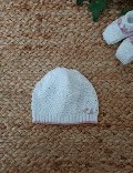 Cappellino in filo di puro cotone Bianco / Melograno taglia unica Marlù