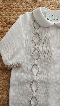 Tutina in filo di puro cotone Bianco / Noce taglia 0-3 mesi Marlù