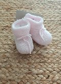 Babbucce in filo di puro cotone Rosa taglia 1 mese Paz Rodriguez