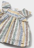 Abito in lino e cotone con culotte a righe Multicolor Mayoral