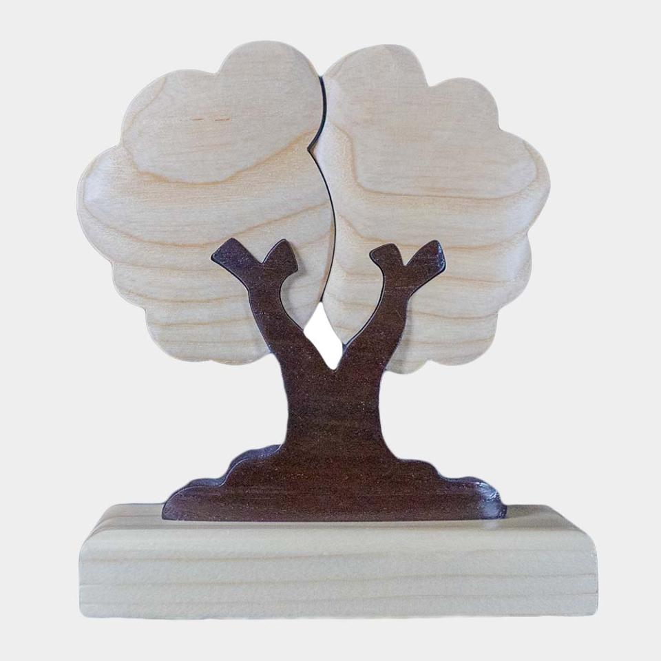 Albero della famiglia/albero della vita/albero personalizzato in legno di frassino a 2 componenti/nomi da incidere
