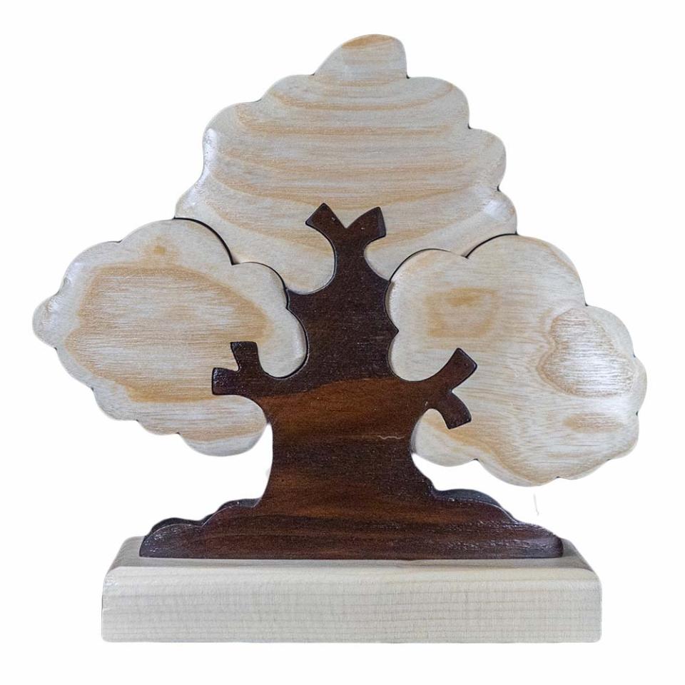 Albero Family intagliato artigianalmente legno di qualità  a 3 nomi