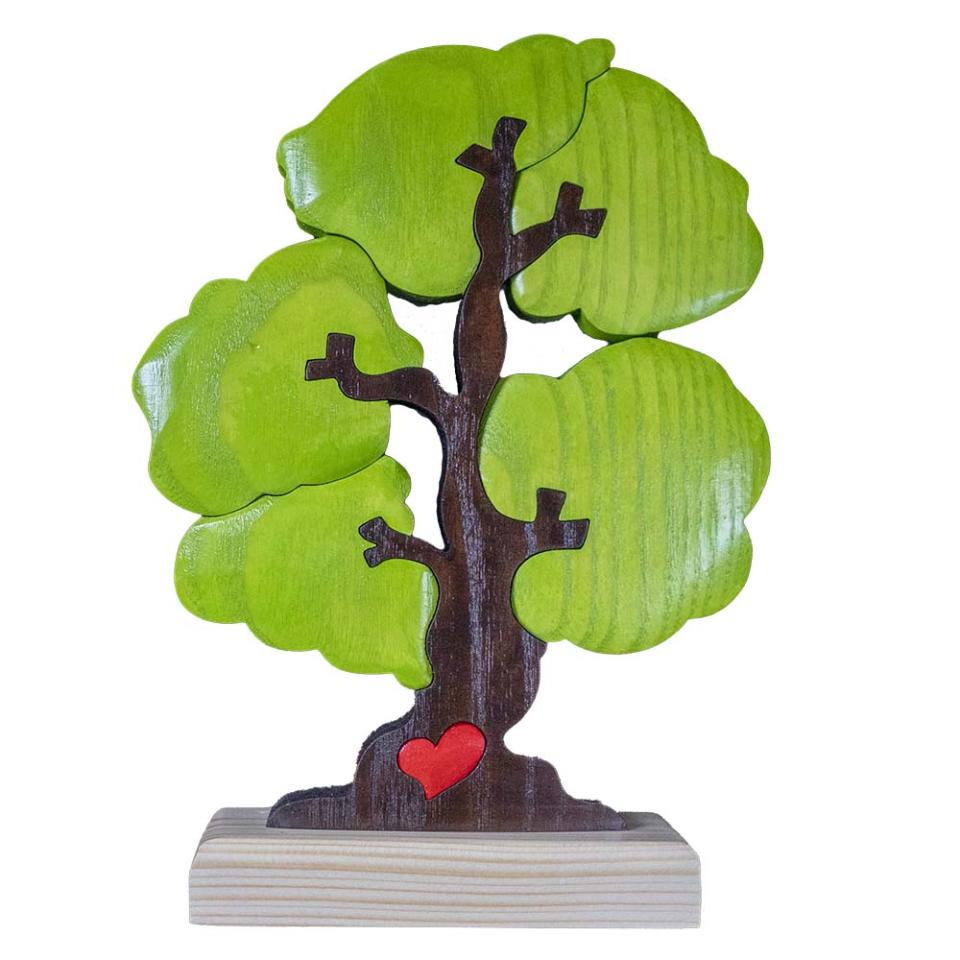 Albero della Famiglia con cuore in legno a 5 componenti
